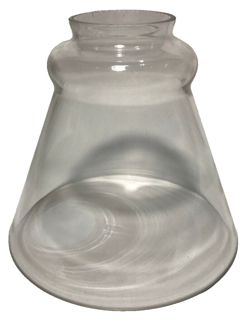 New 2 1/4" Fitter Clear Glass Fixture Lamp Shade, 5 1/8" Heght, 5 3/4" Dia. - Stone Door Lamps