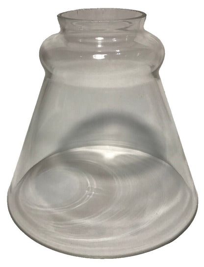 New 2 1/4" Fitter Clear Glass Fixture Lamp Shade, 5 1/8" Heght, 5 3/4" Dia. - Stone Door Lamps