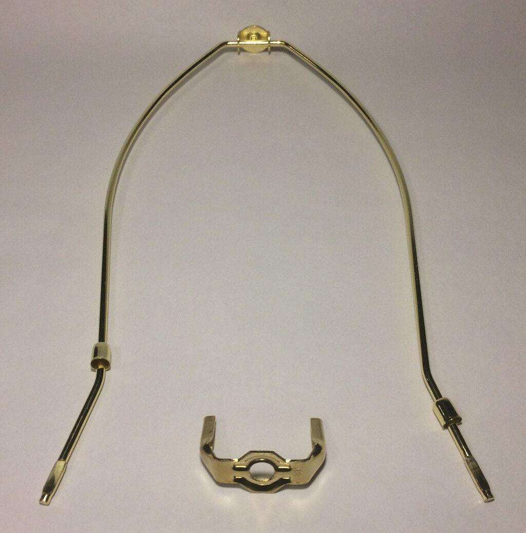 14" Brass Lamp HARP Shade Holder w/Base for Lamp Repair Regular Weight #HAR66 - Stone Door Lamps