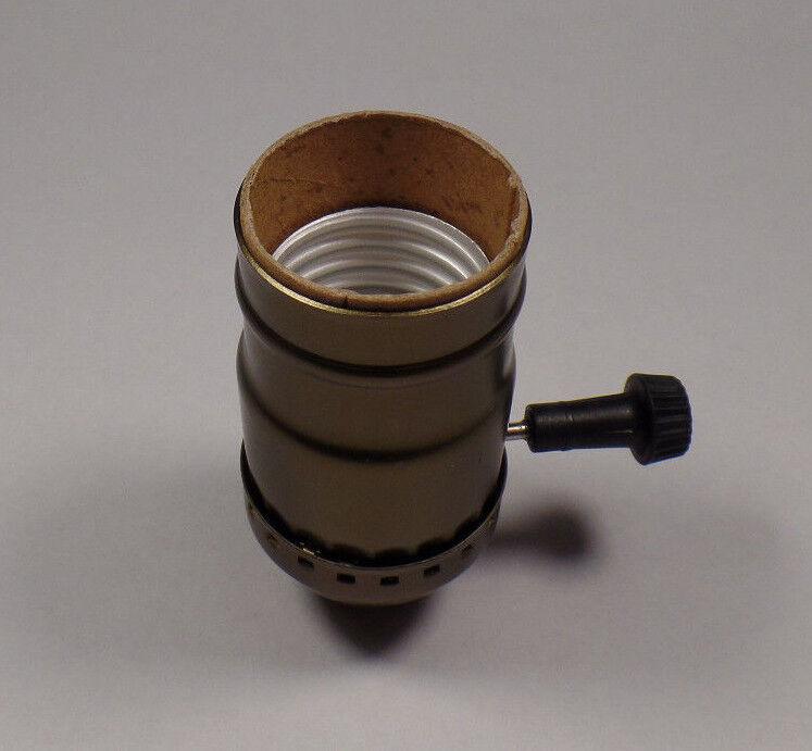 New 3 - Way Antique Brass Finish Medium Base Turn Knob Lamp Socket SO346A - Stone Door Lamps