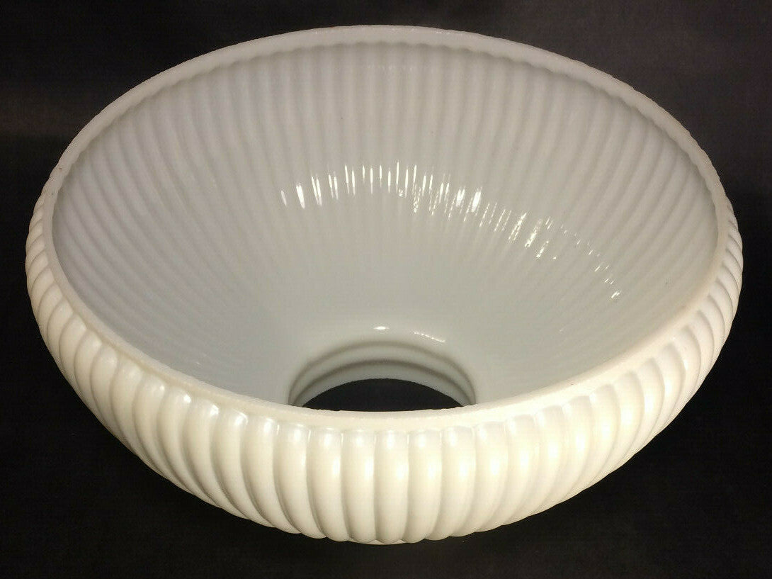 New 10" Opal Glass Ribbed Student Lamp Shade, Cream Background, USA Made #SH003