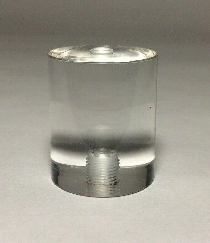 New Clear Acrylic Cylinder Shaped Lamp Harp Finial, 1 1/2" ht. 1 1/4" dia #LF328 - Stone Door Lamps