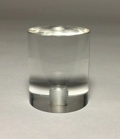New Clear Acrylic Cylinder Shaped Lamp Harp Finial, 1 1/2" ht. 1 1/4" dia #LF328 - Stone Door Lamps
