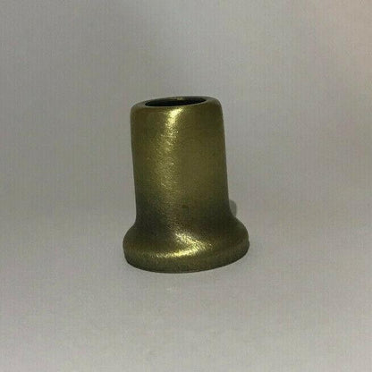 New Antique Brass Stamped Steel Lamp Neck, 1/8IP (3/8") Slip, 1" Ht., #AN963A - Stone Door Lamps