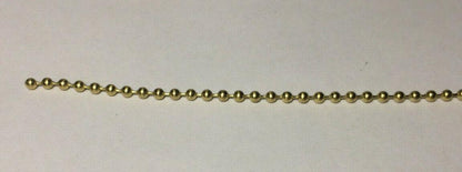 New #6 Brass Beaded Chain For Lamp Sockets & Ceiling Fans, Sold Per Ft. #BC600 - Stone Door Lamps