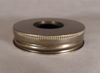 New Mason Jar to # 2 Size Reducing Collar Brass Plated Antique Finish Screw On