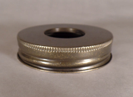 New Mason Jar to # 2 Size Reducing Collar Brass Plated Antique Finish Screw On