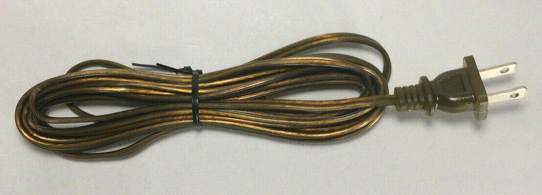 NEW 12' Antique Bronze 18/2 Plastic Covered Lamp Cord Plug Set SPT - 1,U.L., CS726 - Stone Door Lamps