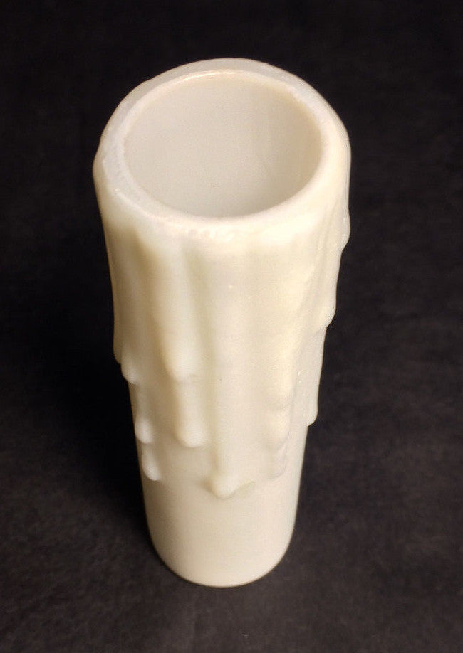 NEW 4" IVORY PolyBeesWax Chandelier Candelabra Candle Cover with DRIPS  CC910I