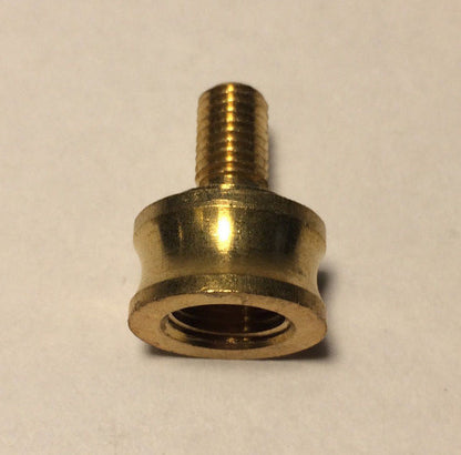 1/8F x 1/4-27M Turned Brass Lamp Finial CONVERTER Riser 1/8 IP pipe to regular