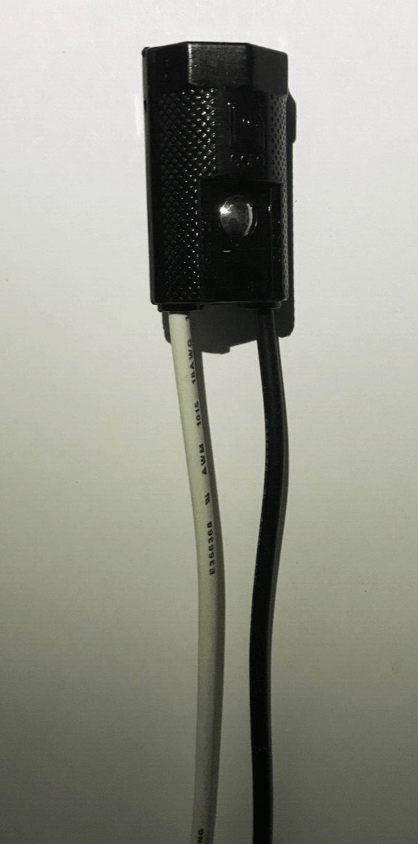 New Bakelite Pigtail E12 Candelabra Socket, 6" Wire Leads, 1 1/4" Height #SO800 - Stone Door Lamps