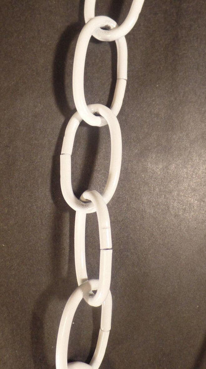New 3' White Finish 8 Gauge Steel Chandelier Fixture Oval Lamp Chain #FC992W - Stone Door Lamps