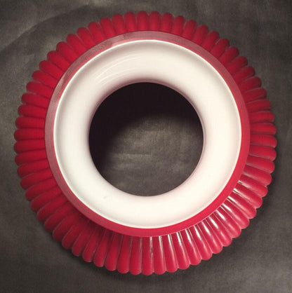 New 7" Cased Red Over Opal Ribbed Oil Student Table Glass Lamp Shade #7S648 - Stone Door Lamps