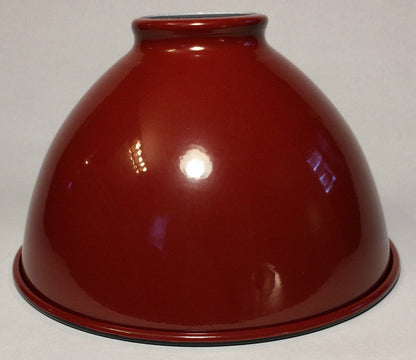 NEW 7 1/16" Metal Dome Lamp Light Shade Pendant Red Porcelain Industrial Style