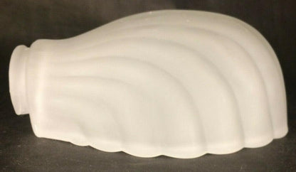 New Crystal Etched Shell Shaped Desk Lamp Fixture Shade, 2 1/4" Fitter 7.5" Long - Stone Door Lamps
