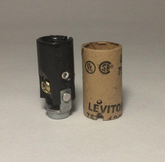 Leviton KEYLESS CANDLE CANDELABRA BASE SOCKET w/ 1/8" HICKEY & INSULATOR #SO230 - Stone Door Lamps