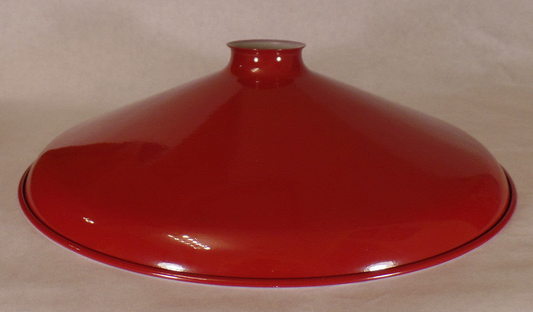 New 14" Red Metal Industrial Lamp Shade, Porcelain Enamel Finish, 2 1/4" Fit.