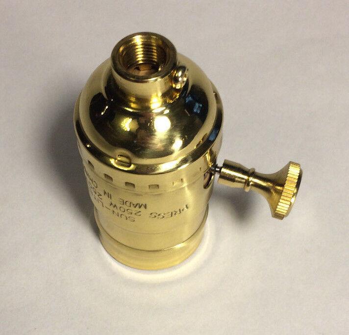 New On/Off Function Solid Brass Industrial Style Turn Knob Lamp Socket #SO274 - Stone Door Lamps