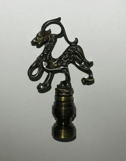New 2 11/16" Brass Oriental Lamp Finial, Antique Brass Finish, 1/4 - 27F #BF166A - Stone Door Lamps