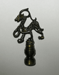 New 2 11/16" Brass Oriental Lamp Finial, Antique Brass Finish, 1/4 - 27F #BF166A - Stone Door Lamps