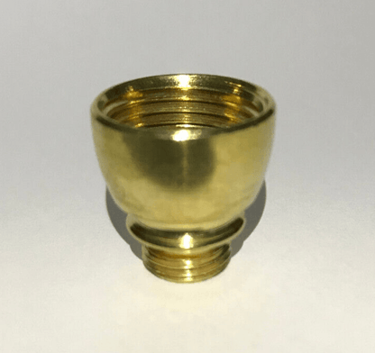 New 3/4" Unfinished Brass Cut Nozzle Adapter, 3/8F (5/8") to 1/8M (3/8") Thread - Stone Door Lamps