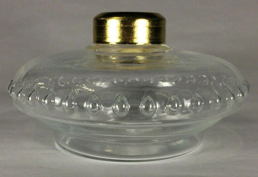 New Crystal Clear Glass Oil Lamp Font For Cast Iron Wall Bracket No. 2 Collar - Stone Door Lamps