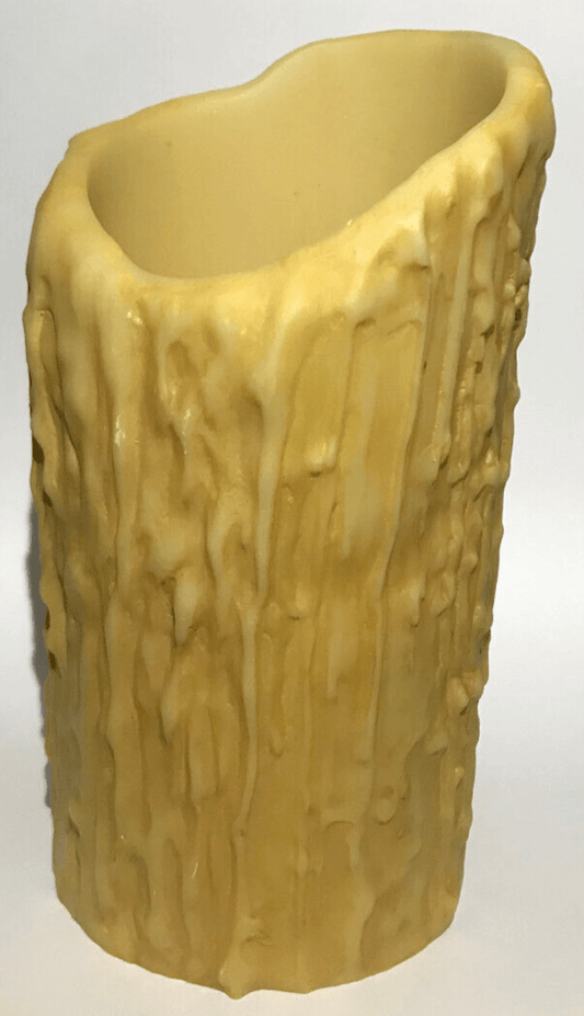 New 6" Ht. Large 3" Diameter Antique Gold Melting Resin Candle Cover #CC983A - Stone Door Lamps