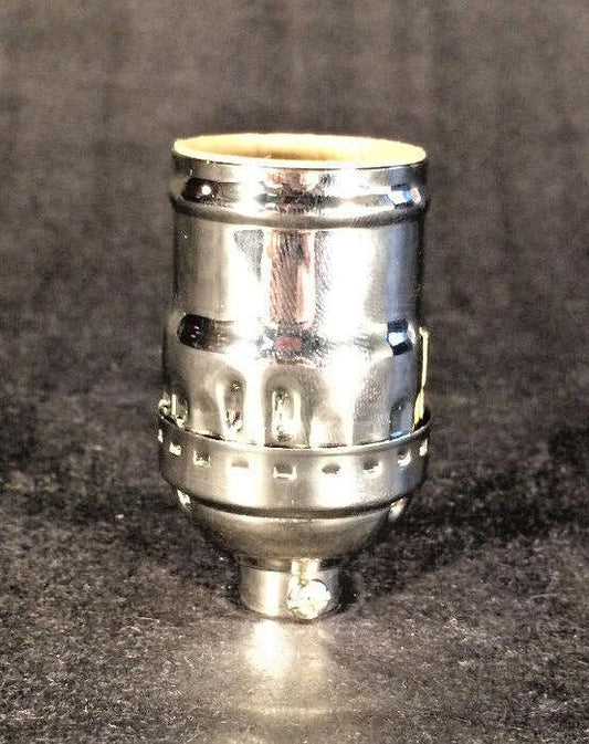 New Brass Short Keyless Early Electric Industrial Style Nickel Lamp Socket #291N - Stone Door Lamps