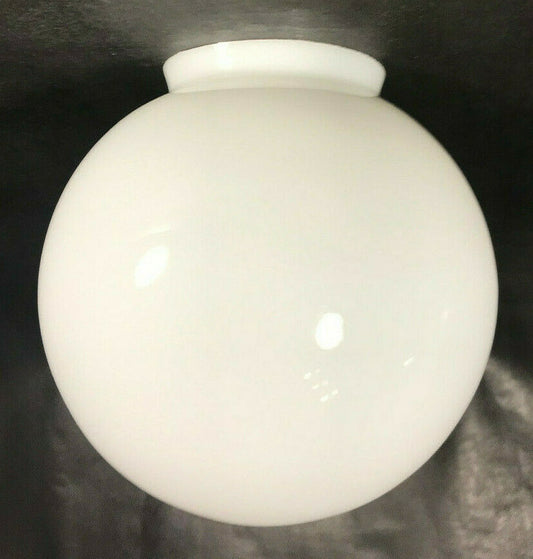 New 6" White Opal Glass Pendant Ball Lamp Shade, 3 1/4" Lip Fitter, Made In USA