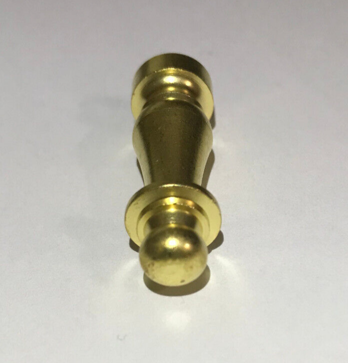 New 1 1/2" Column Style Unfinished Brass Lamp Finial, 1/4-27F Tap, #BF950
