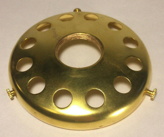 New 4" Fitter Solid Brass Screw On Uno Shade Holder, Unfinished Brass #SH728U - Stone Door Lamps