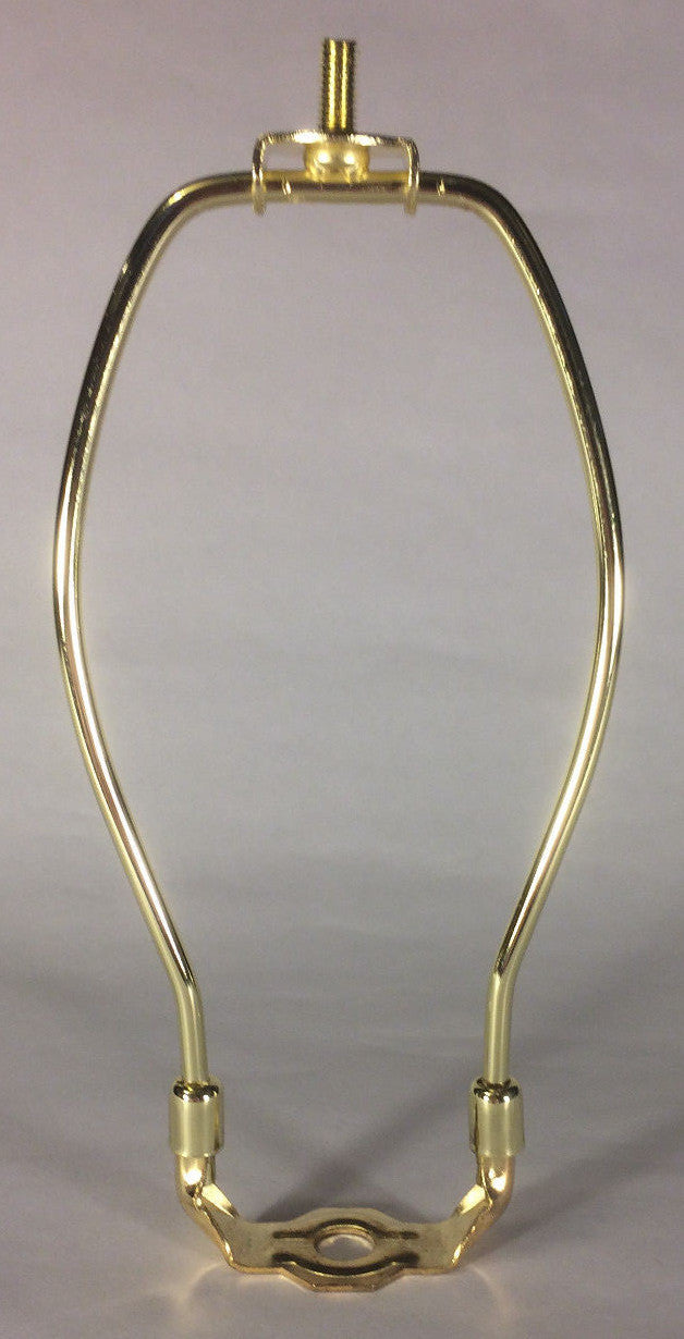 7" Brass Plated Lamp Harp with Base & Protective Coating, regular weight  #HAR54