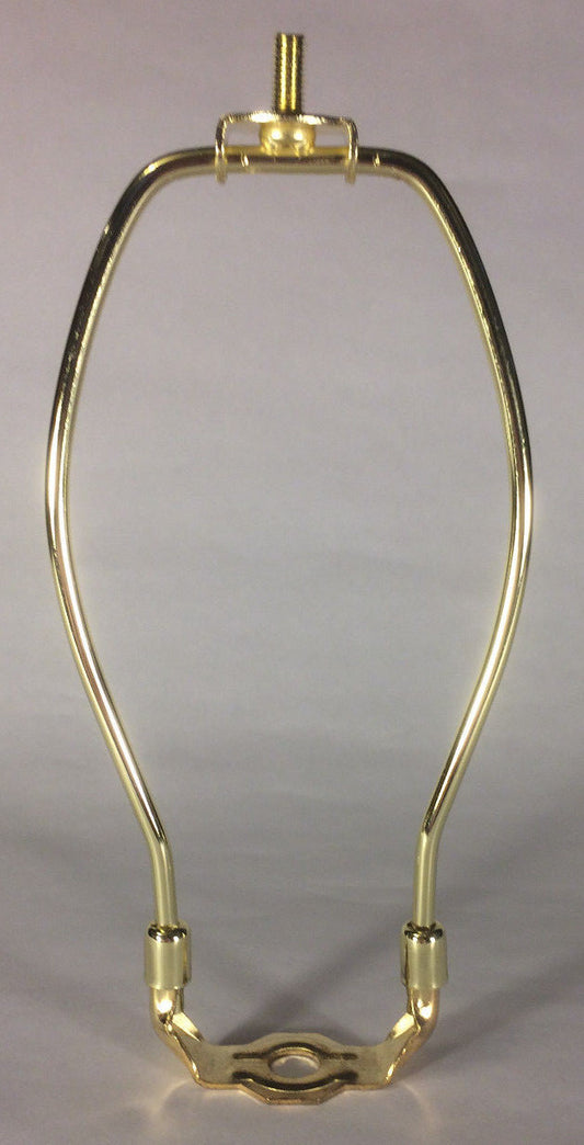 7" Brass Plated Lamp Harp with Base & Protective Coating, regular weight  #HAR54
