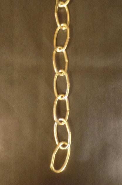 New 3' Brass Plated 8 Gauge Steel Chandelier Fixture Oval Lamp Chain #FC992 - Stone Door Lamps