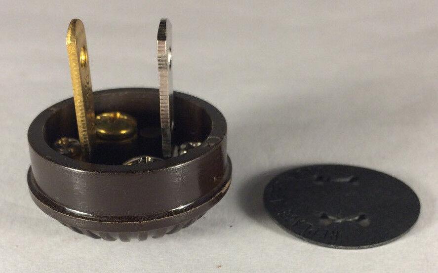 Brown Ribbed Embossed Early Electrical Style Plug for Antique Lamps + Insulator - Stone Door Lamps