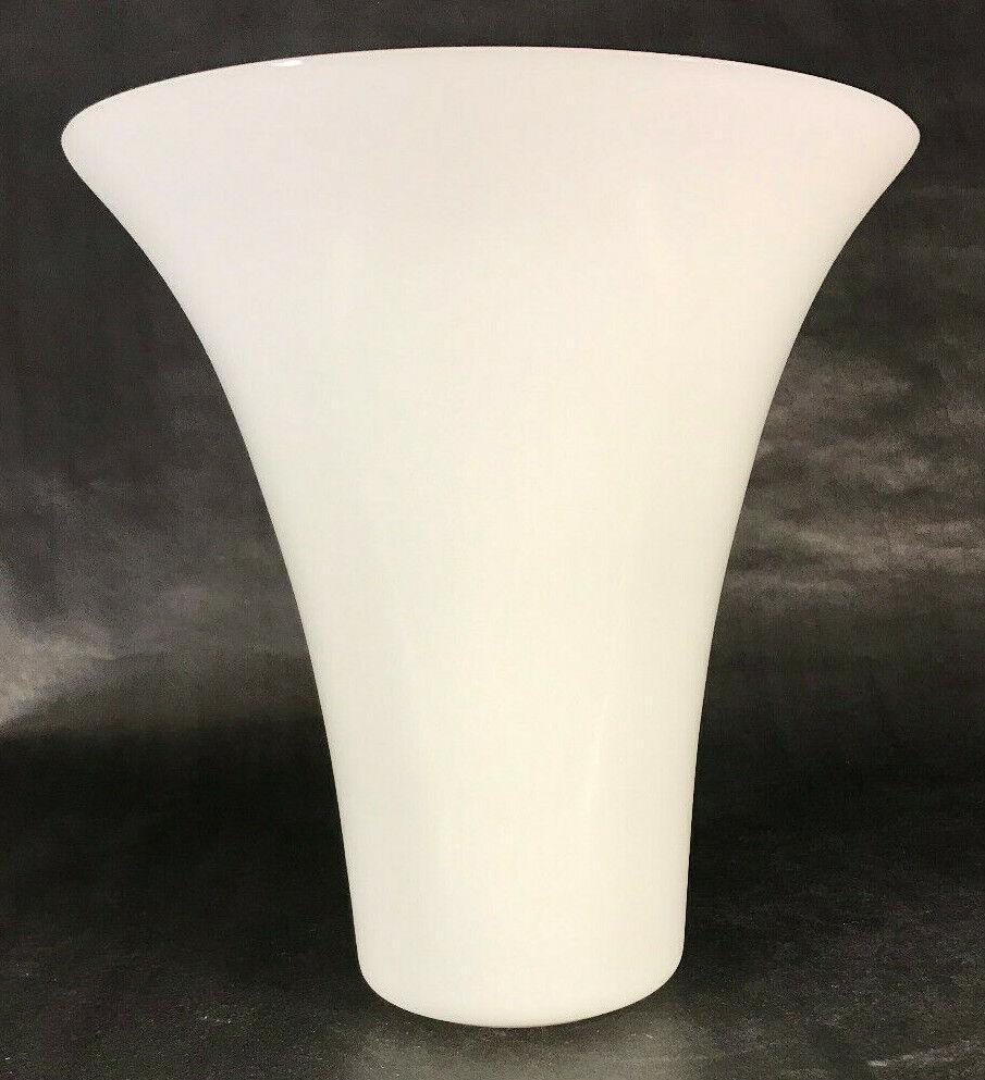 New 8" Tall Opal White Glass Tulip Shaded Torchiere Lamp Shade For Stiffel Lamps - Stone Door Lamps