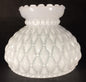 NEW 7" Diamond Quilted White Opal Glass Oil Student Lamp Shade Crimp Top #PS660 - Stone Door Lamps
