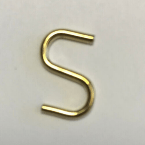 New 5/8" Lightweight Brass Plated Steel S Hook Lamp Part #SH940 - Stone Door Lamps