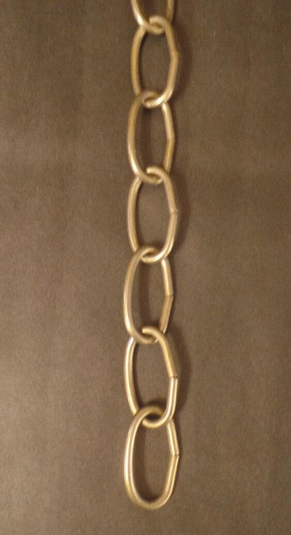 New 3' Antique Brass Finish 8 Gauge Steel Chandelier Fixture Oval Lamp Chain - Stone Door Lamps