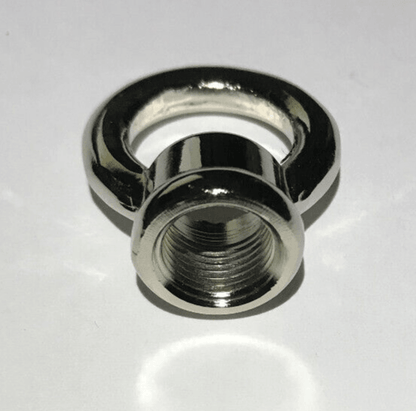 New 1" Cast Brass Loop With Wire Way, Nickel Plated Finish 1/8F Tap(3/8") BL954N - Stone Door Lamps