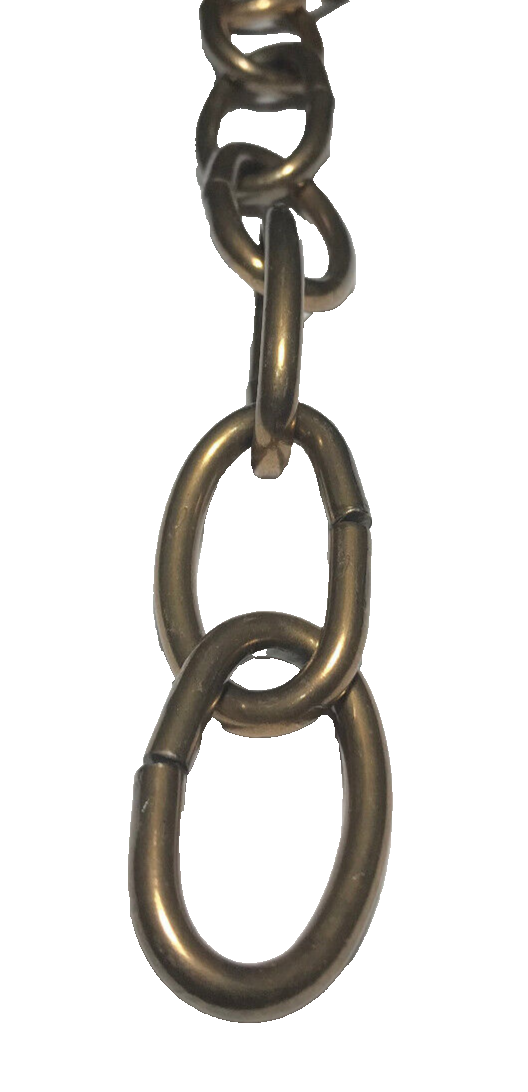 New 3 ft. 5 Gauge Oval Steel Chandelier Fixture Lamp Chain, Antique Brass Finish