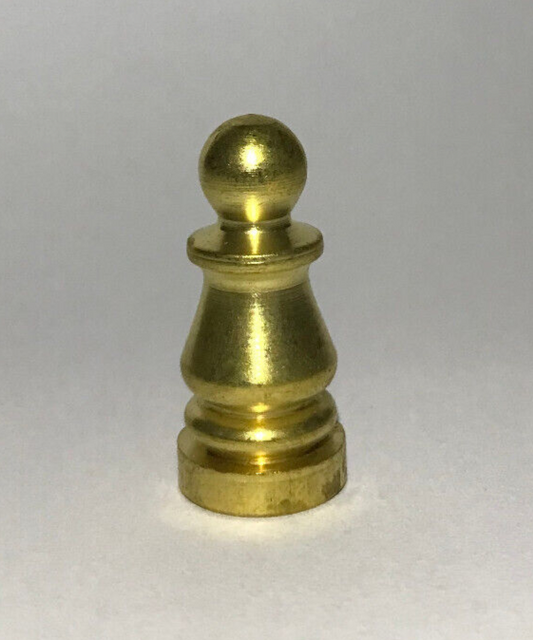 New 1" Height Unfinished Brass Colonial Lamp Finial, 1/4-27F Tap, #BF967U