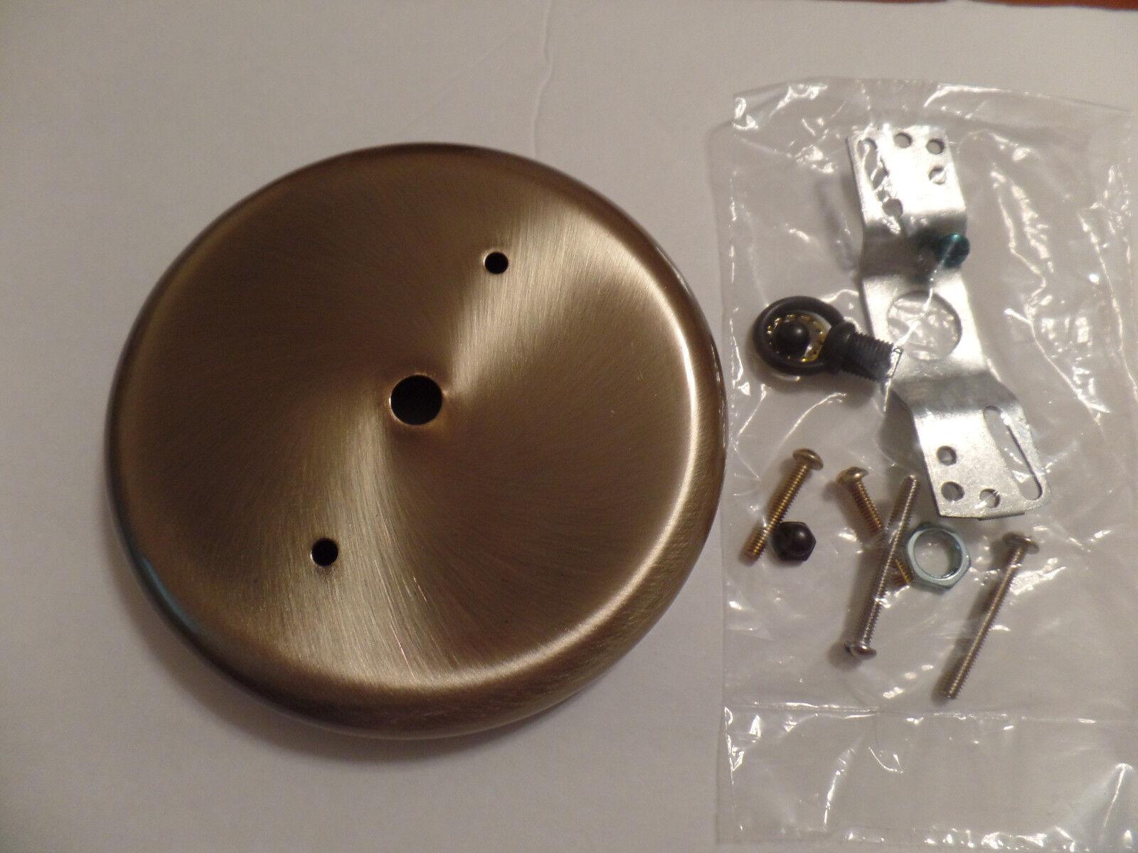 5 1/4" Antique Brass Finish Steel CHANDELIER CEILING CANOPY Kit w/ Screws CA879A - Stone Door Lamps