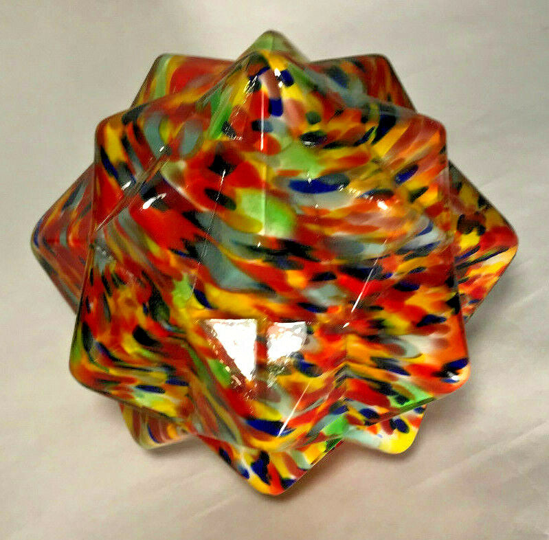 New Art Deco Starburst End Of Day Lamp Shade Globe, 3 1/4" Fitter, 7" Dia. SS960