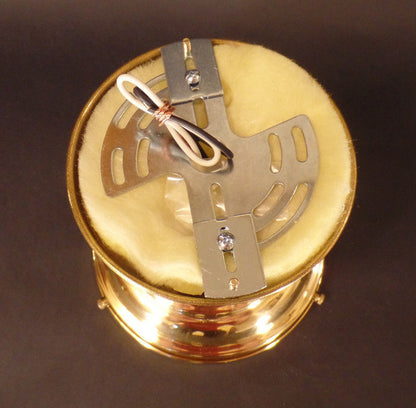 New Schoolhouse Lighting Fixture, Wired, Brass, Polished & Lacquered, 6" Fitter