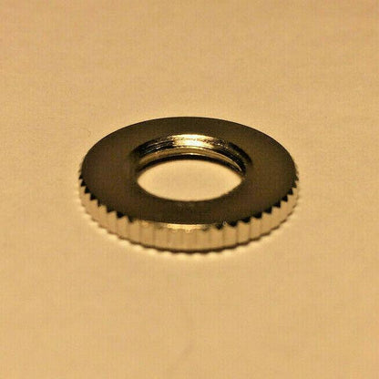 New Nickel Plated Brass Knurled Locknut, 1/8 IP Threads, 3/4" O.D. #LN720N - Stone Door Lamps
