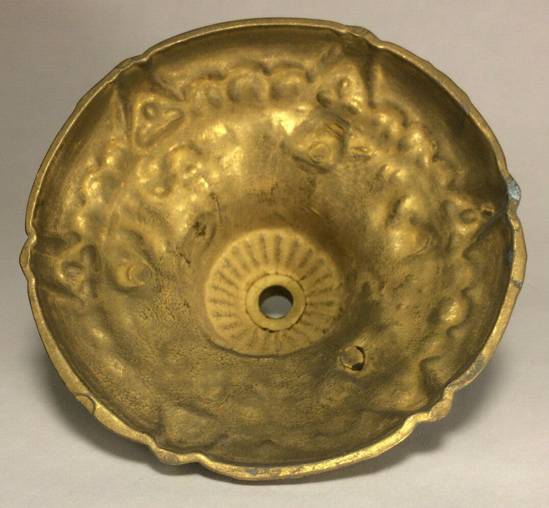 New 5" Dia. Die Cast Unfinished Brass Ceiling Canopy w/ Flowers 1/8IP Slip #860U