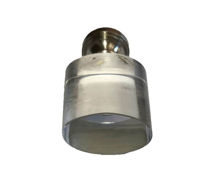 New 1 7/8" Oval Glass Drum Lamp Finial With Nickel Base, 1/4-27F Tap, LF378N