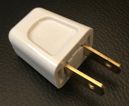 New White Quick Connect Lamp Plug For SPT - 1 Cord, Polarized Blades, U.L. #PL563 - Stone Door Lamps