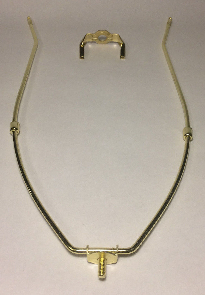 14" Brass Lamp HARP Shade Holder w/Base for Lamp Repair Regular  Weight  #HAR66